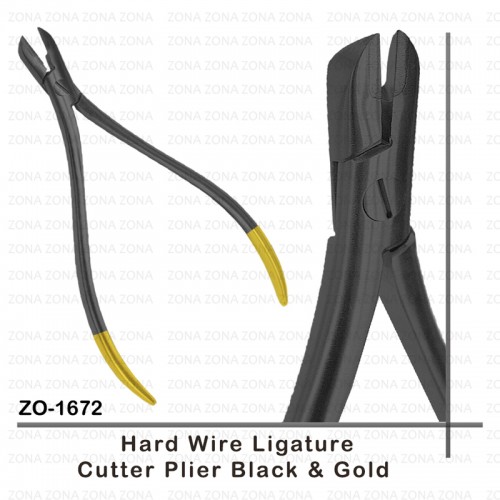 Hard Wire Ligature Cutter Pliers Black & Gold